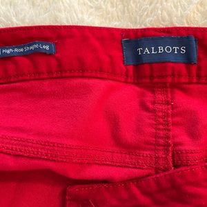 Talbots Red VELVETEEN STRAIGHT LEG PANTS